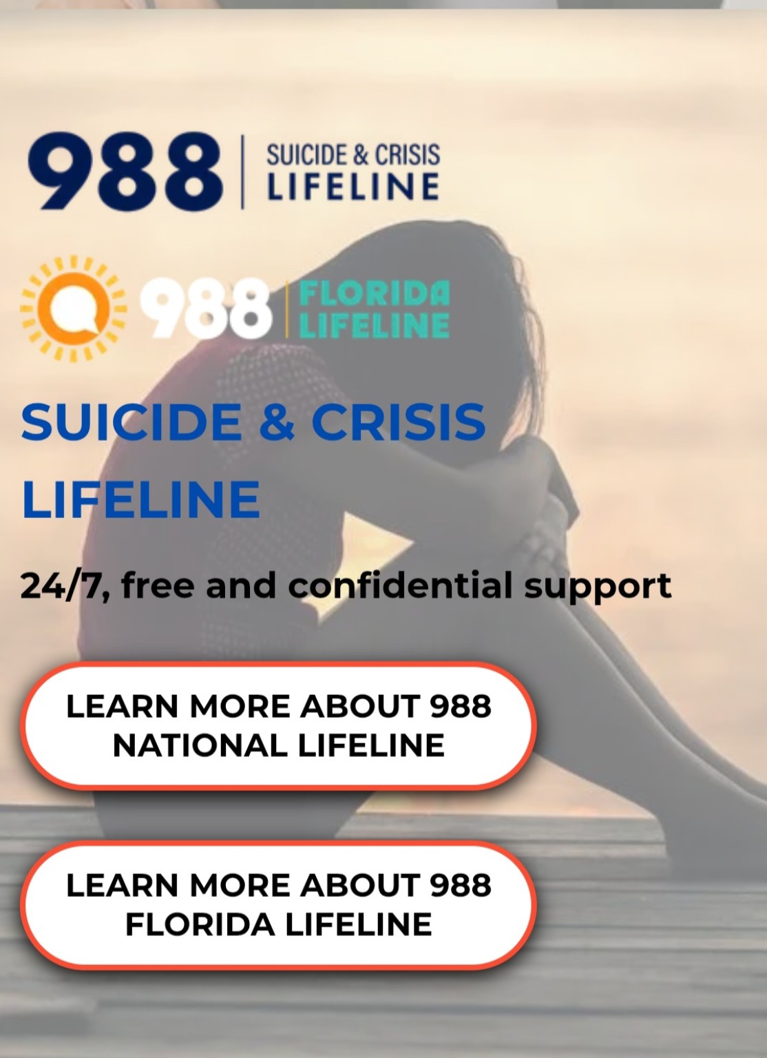 988 Suicide & Crisis Lifeline — free and confidential support